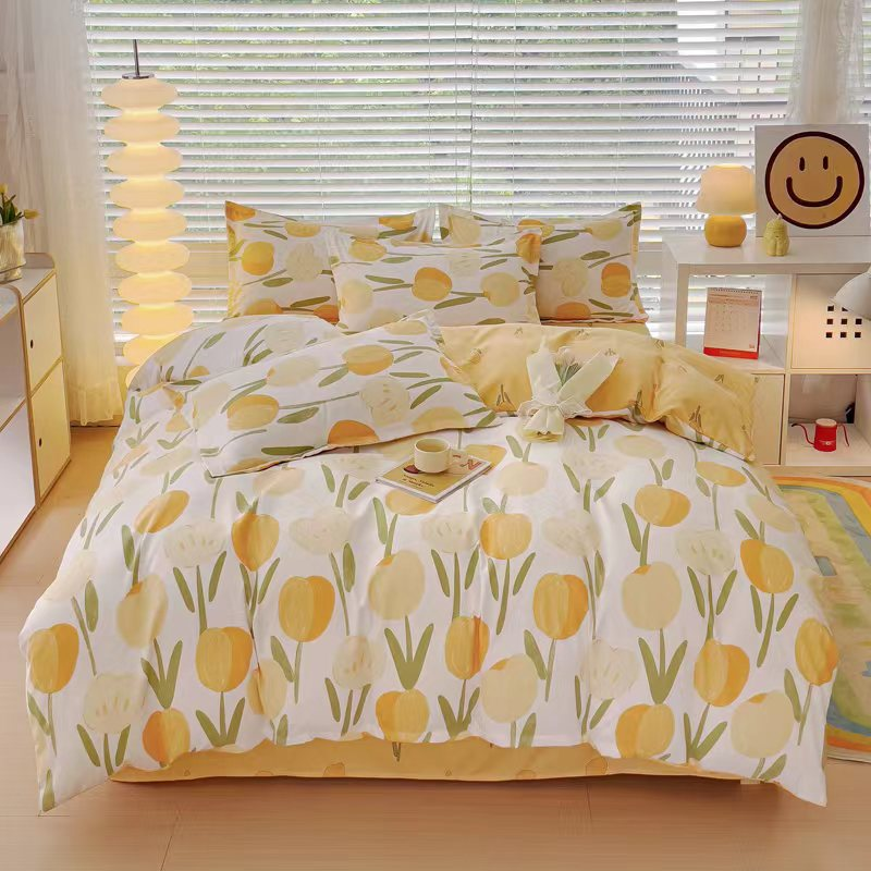 Plant-based four-piece comforter set-tulip